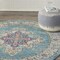 Homeroots 5 ft. Round Light Blue Distressed Medallion Area Rug 385335 - alternate 2
